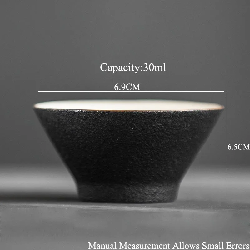 30 мл винтажный Японский стиль грубая керамика маленькая чайная чашка черный дзен керамическая кунг-фу чайный сервиз аксессуары посуда для напитков дома чашки для Саке