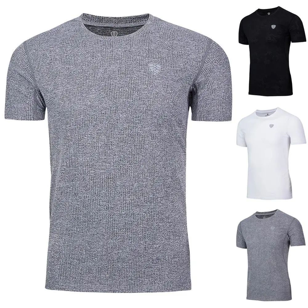 Men's Summer New Style Sports Fitness Fast Dry Clothes Sports Short Sleeves Top slim and fitness tight-fitting clothes Top Tee