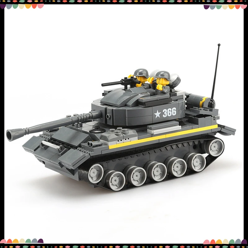 

Wange Building Blocks Military Series Heavy Tank Model Simulation 3D Bricks City Legoing Educational Toys For Kids Children