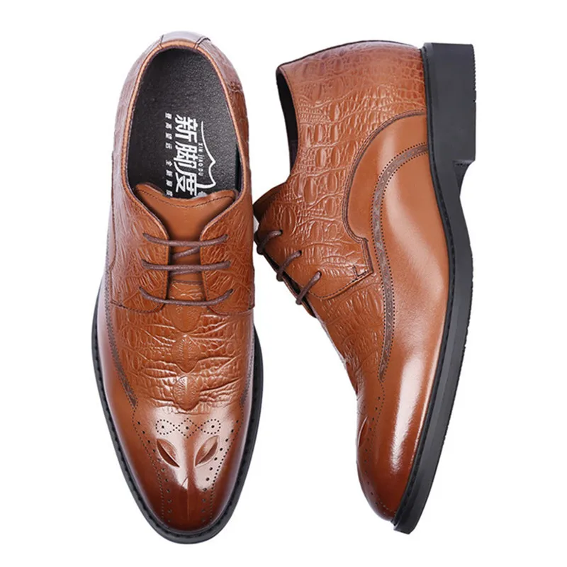 Británico De Hombres Boda Negro Zapatos Más marrón Para Brogue Confianza Tallada Los 7 Altura Aumento Vestir Ascensor Alto A Cm Mayor wIqfpxdEc