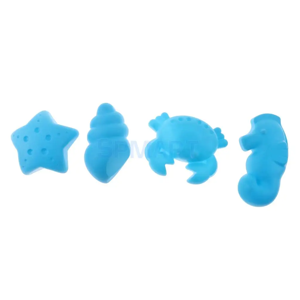  Kids Beach Sand Toys Sea Creatures Sand Molds Set (4pcs) Sandpit Toys Beach Garden Fun