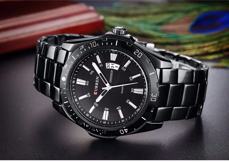 Top Luxury Brand CURREN Men Fashion Casual Business Watches Men's Quartz Clock Male stainless steel Strap Wrist Watch Relogio