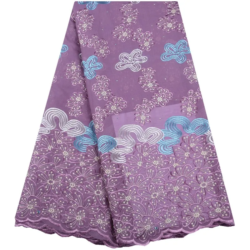 

Wholesale Elegant African Swiss Voile Lace Fabric In Switzerland With Rhinestones Embroidery Nigerian Lace Fabric S1560