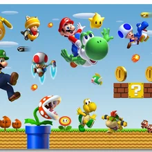 Пользовательские холст настенные фрески Мега Super Mario Bros обои Супер Марио Спальня Декор видео игры плакат Луиджи наклейки на стену#0469
