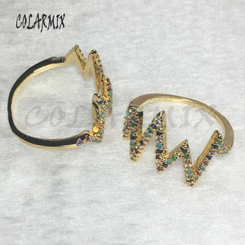 

5 piece curve rings rainbow zircon rings jewelry accessories crystal thin rings rainbow colors stone jewels for women 5600