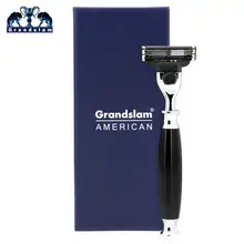 Grandslam Мужская Безопасная бритва, бритва с ручным картриджем, бритва с защитным лезвием, 3 слоя лезвий, бритва с полимерной ручкой, лучший подарок для мужчин