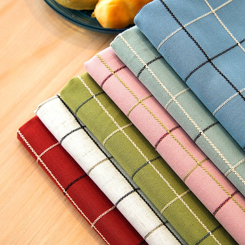 

Japan Jacquard Tablecloth Thicken Cotton Linen Embroidered Striped Rectangular Christmas Table cloth Tassel Lace Table Cover