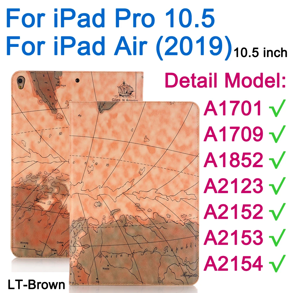 Для Apple iPad 6 5 4 3 2 Air1 Air 2/iPad Pro 9,7 10,5 11 12,9 дюймов чехол карта Флип кожаный чехол смарт-чехол-подставка - Цвет: LT Brown-iPd10.5