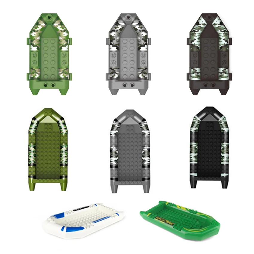 

Ship Military Building Blocks Camo Boat for Figure Set Parts SWAT MOC Brick Accessories Model Kits Toys for Children