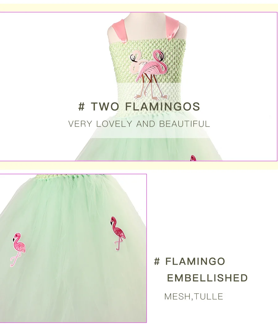 Kids Baby Girl Flamingo Princess Dress Elegant Girls Tutu Dresss for Photo Shot Wedding Birthday Ball Gown Fancy Dresses (3)