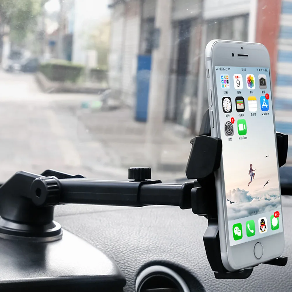 Cell Phone Sunshade car Holder Dashboard Anti-Slip Vehicle GPS Car Mount Universal for All Smartphones Silver
