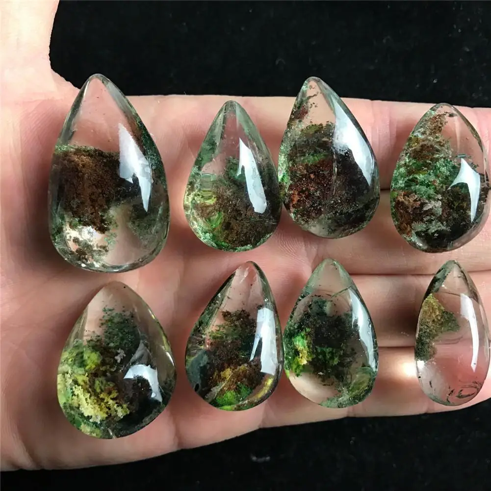 100% Natural Fluorite Ghost Phantom Quartz Crystal Gem Specimen Healing Stone Pendant Hand-Polished Process As A Gift 1pcs