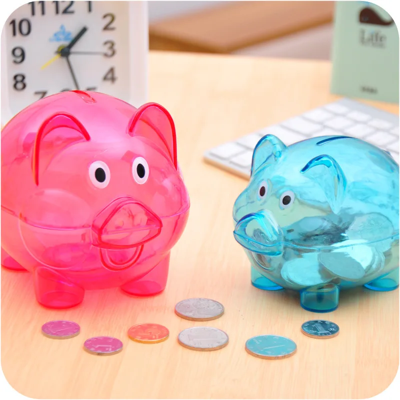 

s Lovely Coin Piggy Bank Transparent Pig Money Box 10*7*8cm Money Saving Box Moneybox Gifts For Kids D4