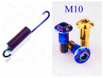 

Titanium TC4 Motorcycle Temple Spring Blue and Kickstand Screws Bolts M10 Blue Gold