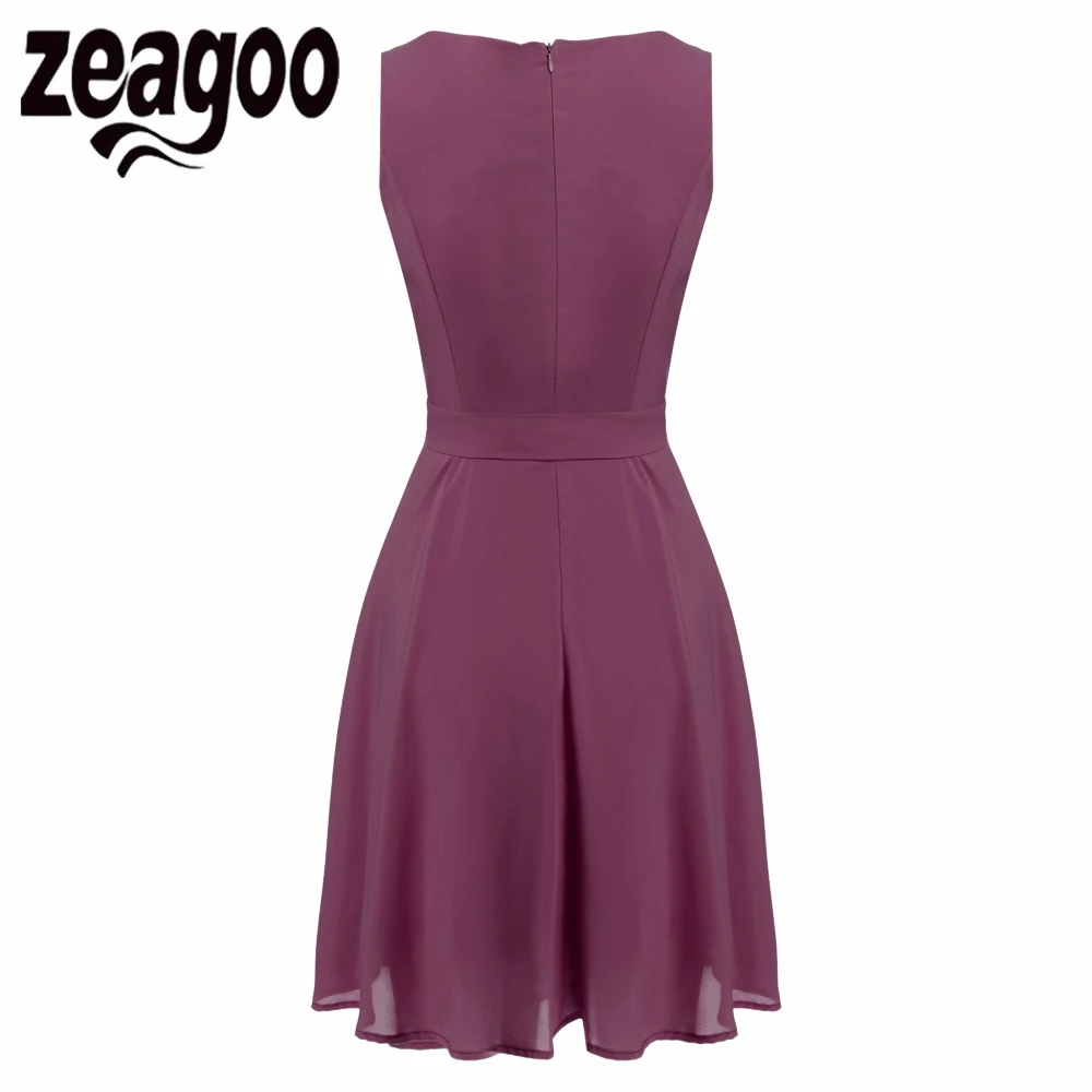 Платье Zeagoo женское летнее повседневное с высокой талией без рукавов|women chiffon