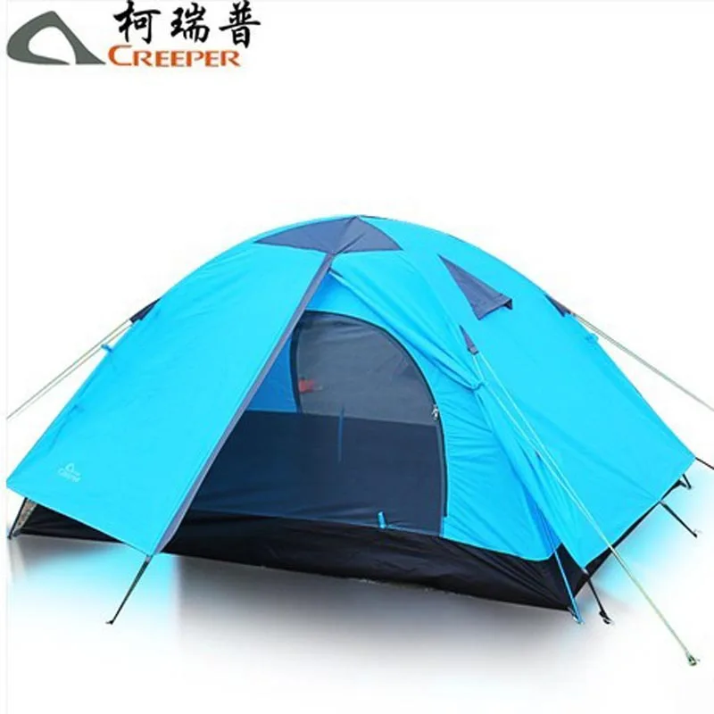Ultralight 2 People Camping Beach Tent Double Layer Waterproof 3000mm Aluminum Rods Blue Green