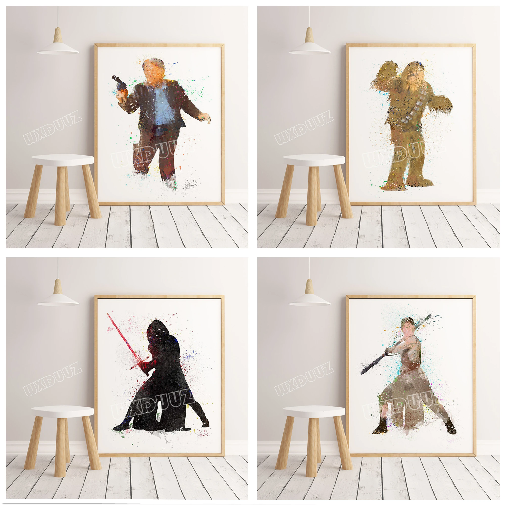

Star Wars Watercolor Wall Art Poster Print Nursery Kids Room Cartoon Art Decor Home Decor wall art living canvas painting A202