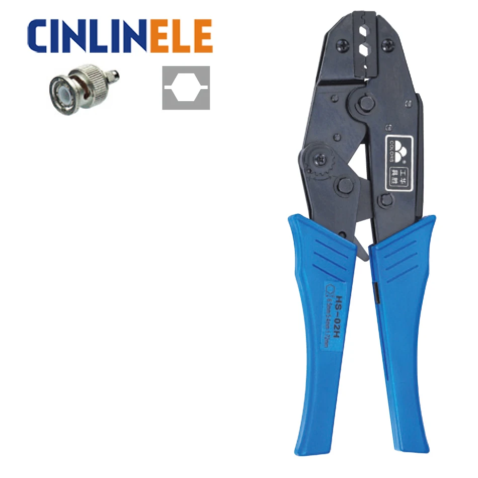 

HS-02H 6.5 5.4 1.72mm Coaxial Cable Connector Crimp Pliers Multi Hand Tools Terminals Crimping 9 Inch