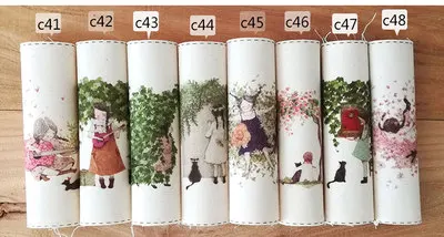 

Cat guitar rural Girl Cotton Linen fabric Hand dyed painting Digital Printed Quilt Fabric 15cmx15 cm DIY sewing patchwork 8pcs