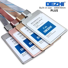 High Quality Metal Badge Holder Plus Style ID IC Card Case with Lanyard LOGO Customize Holder