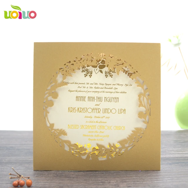 marriage invitation cards square leaves wedding invitations pocket
