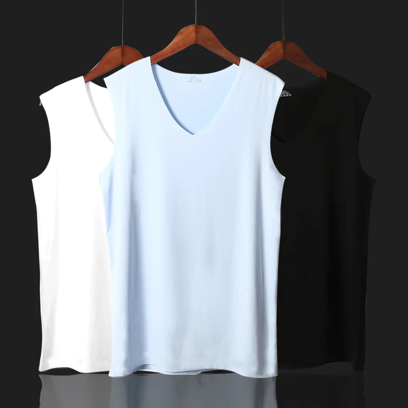 Летняя мужская бесшовная Майка Canotte Ice Silk Tank Top удобный Стрингер Мышцы жилет без рукавов для бега фитнес тренажерный зал одежда