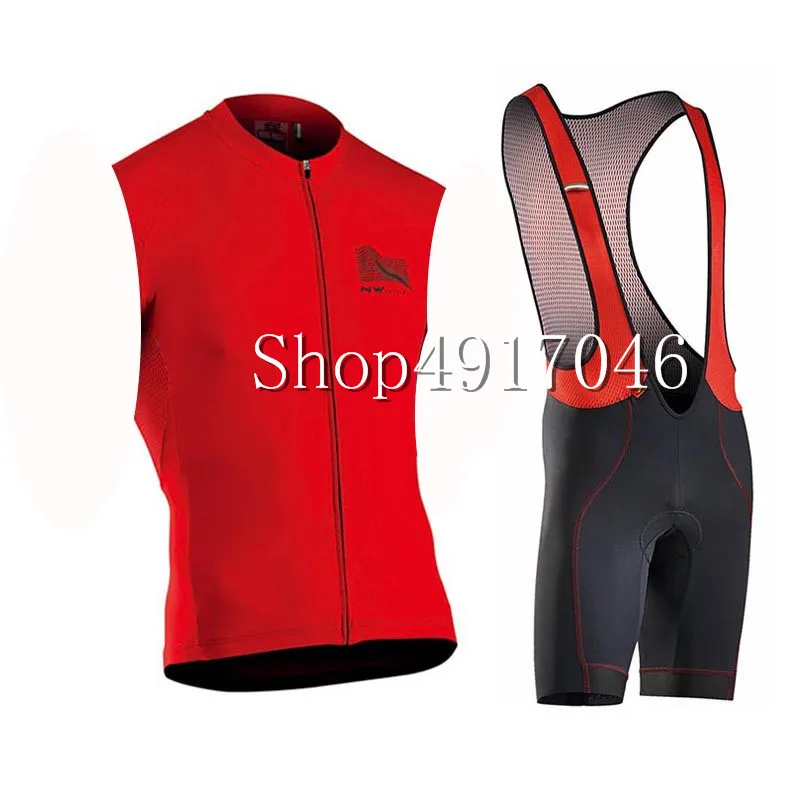 

2019 NW summer men Cycling Sleeveless jersey bib shorts sets 9D gel pad shirts Bicycle Sport Wear clothing