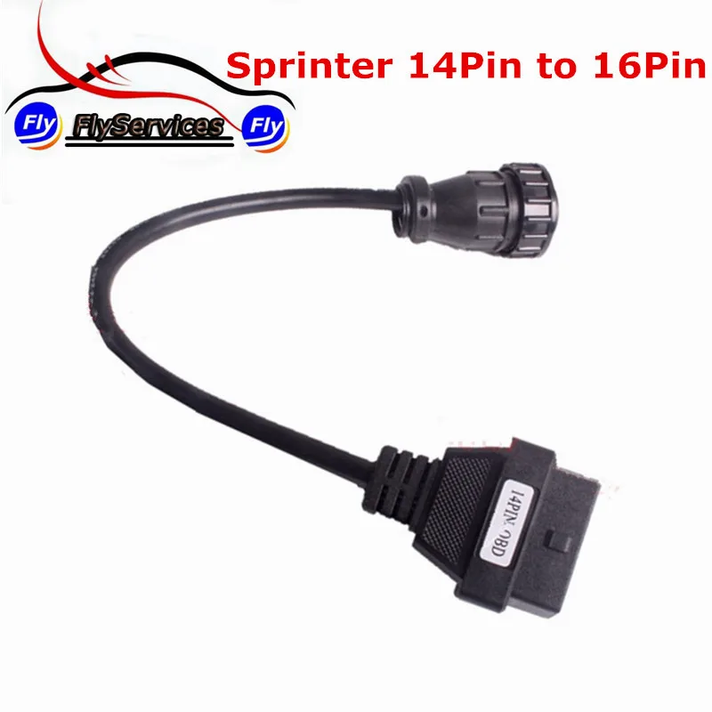 2017 High Quality For MB Sprinter 14 Pin to 16 Pin OBD OBD2 Diagnostic Scanner Connector Cable Sprinter 14pin Converter 2017 High Quality For MB Sprinter 14 Pin to 16 Pin OBD OBD2 Diagnostic Scanner Connector Cable Sprinter 14pin Converter