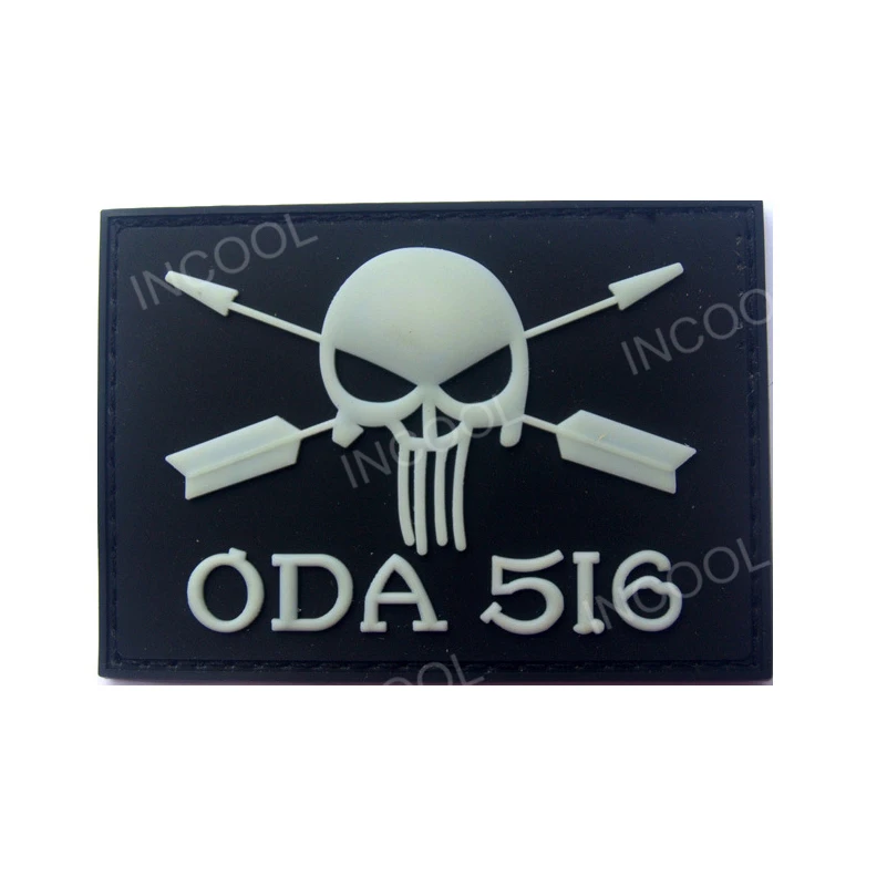 3D PVC Patch ODA Skull Rubber Patches US Army Military Hook Back Morale