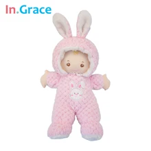 In.Grace super cute pink rabbit baby born dolls sleeping comfort doll soft plush and stuffed baby toys for girls 43CM handmade