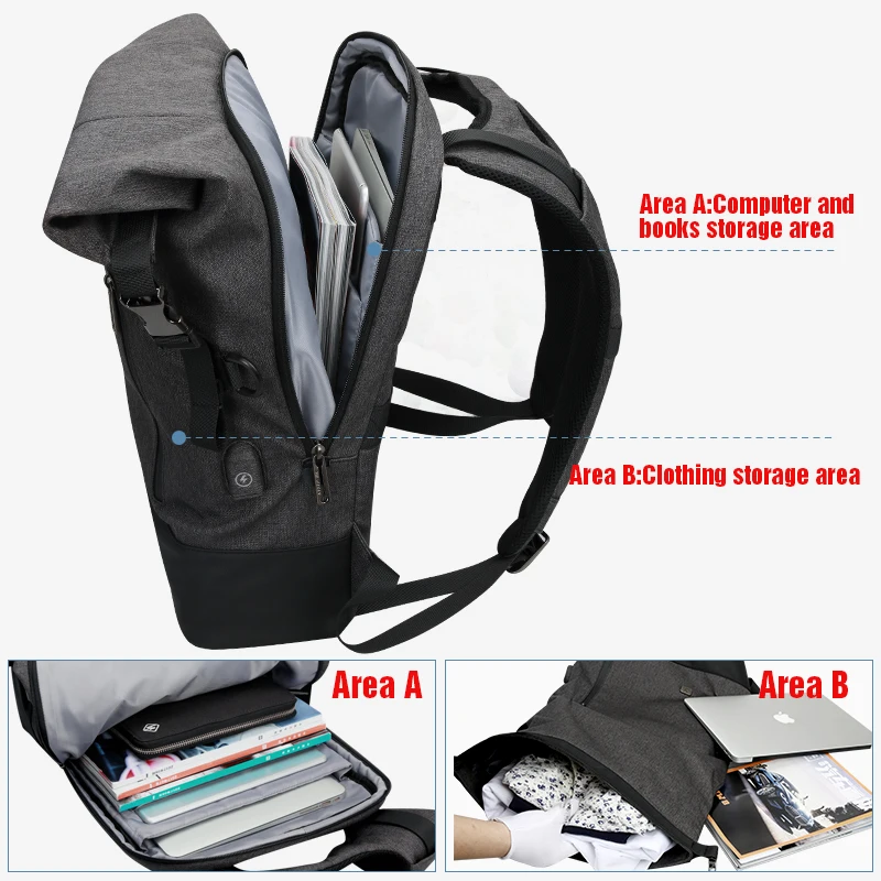 Мужской водонепроницаемый рюкзак для ноутбука 15 6 дюйма с USB портом|travel backpack|laptop