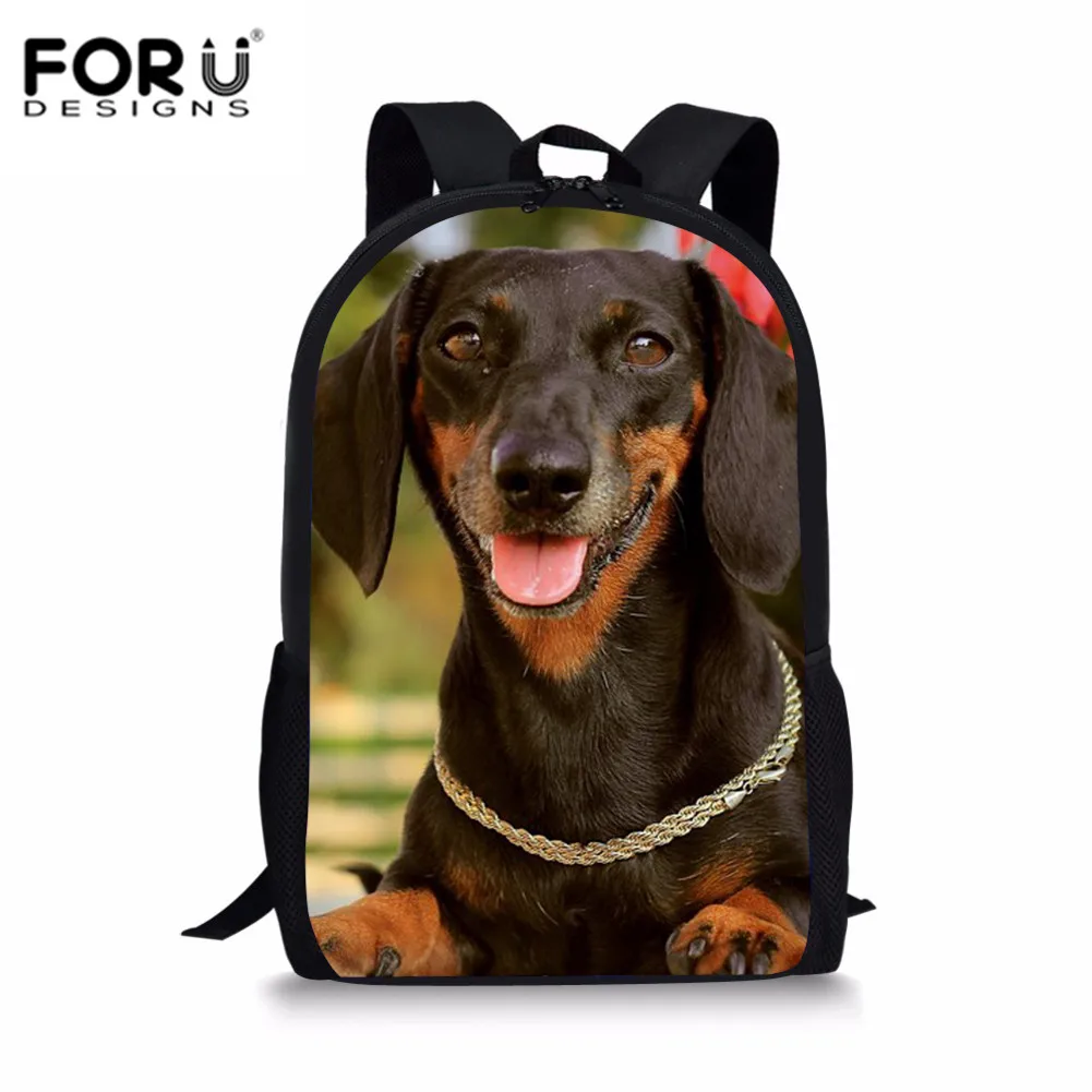 

FORUDESIGNS Cute Dachshunds Print School Bags For Teenager Girls Fashion Harajuku Style Schoolbag Student Bag Set Wholesale 2018