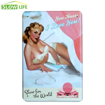 You Know I Love You Girl Metal Tin Sign Hotel Wall Decor Metal Sign Vintage Home Decor Metal Plaque Retro Painting Metal Plate
