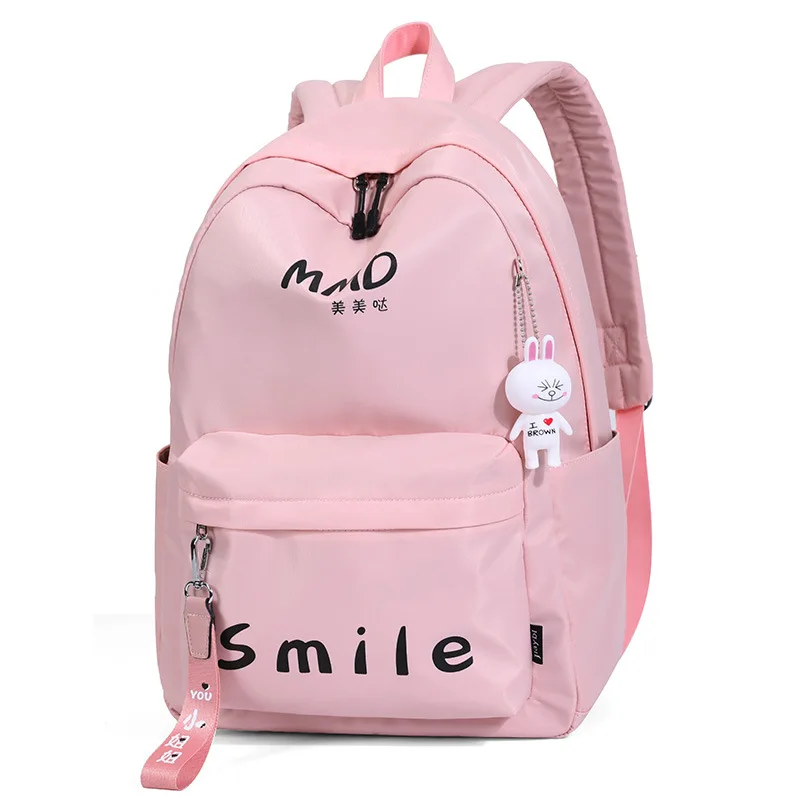 

Women Anti-theft Backpack Release Water Large Capacity Backpacks Korean Version of College Wind Student Bag Simple Polyester