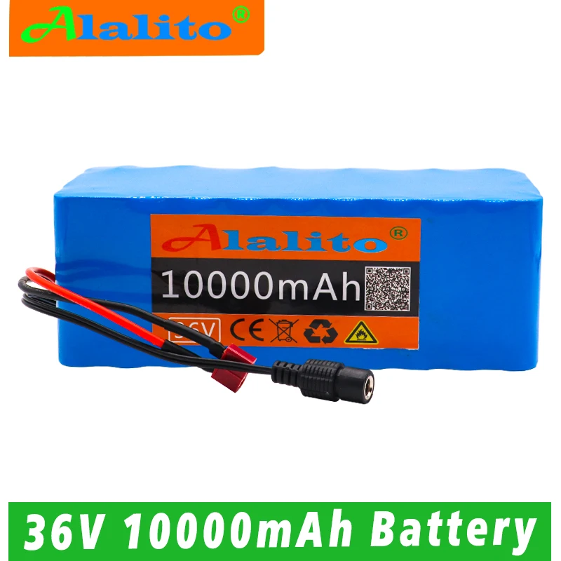 Alalito 36V 10S4P 10Ah 500W высокая мощность и емкость 42V 18650 литиевая аккумуляторная батарея