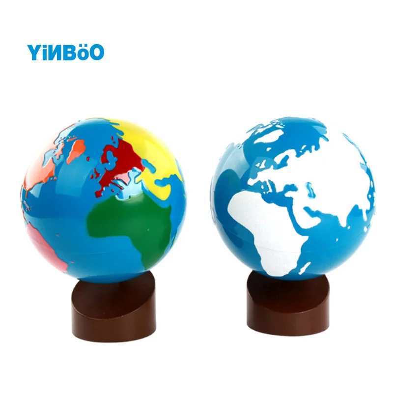  Baby Toys Montessori Earth Globe Plastic and Wood Material Learn to Know World Kids Early Learning 