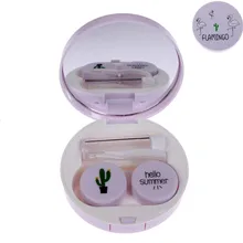 1 шт цветной Фламинго кейс для контактных линз контейнер для линз контактные линзы очиститель линзы дорожный зеркальный дорожный набор очки чехол s