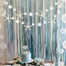 Creative Marine Style Double-sided Starfish Shell Flag Summer Kindergarten Room Birthday Theme Party Decoration