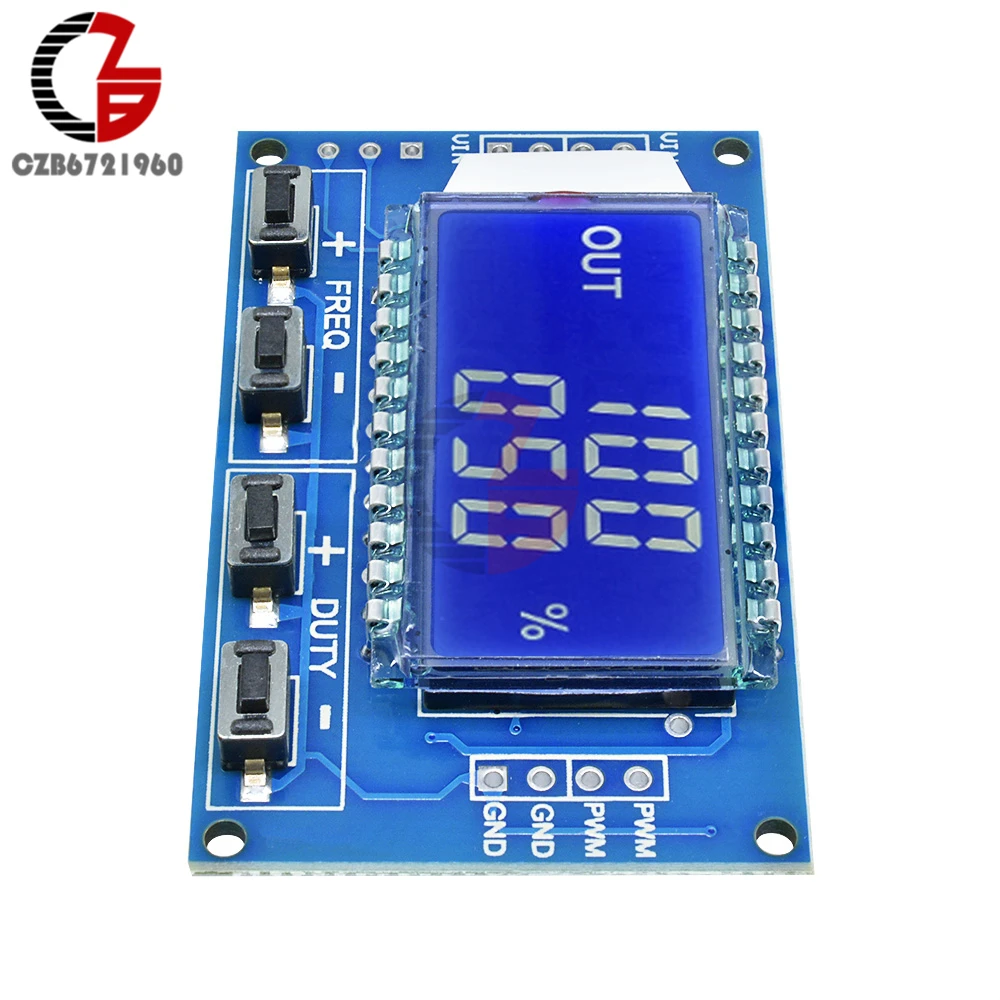 1Hz-150Khz Signal Generator Module Adjustable PWM Pulse Frequency Function Generator Duty Cycle TTL LCD Display 5V DC 12V 24V 3