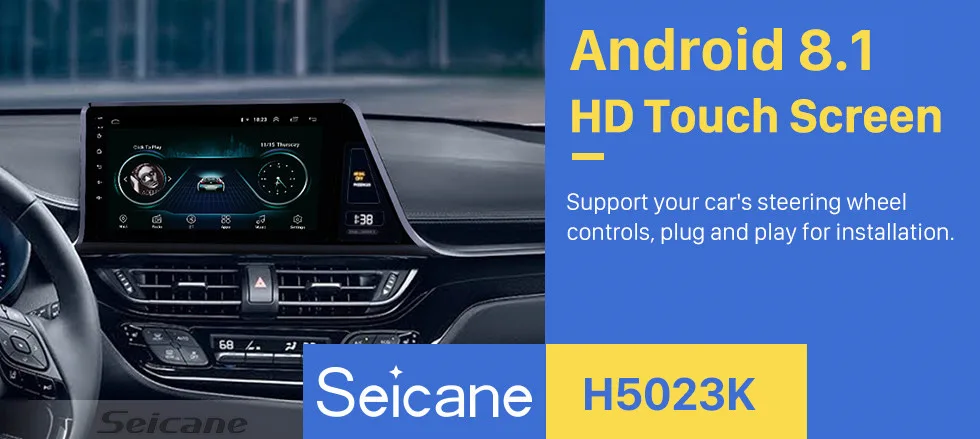 Perfect Seicane 2Din Android 8.1 9" GPS Navigation Car Radio WIFI Audio Multimedia Player Head Unit For 2016 2017 2018 Toyota C-HR LHD 0