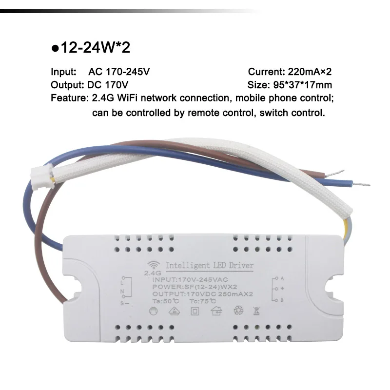 12-60вт* 2 светодиодный интеллектуальная система для водителя AC170-245V 2,4G wifi источник питания Трансформаторы освещения для лампы управления телефоном