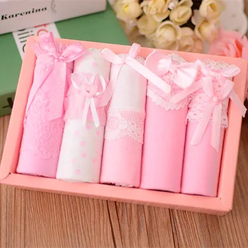 

5Pcs/Lot Hot Sale Brand Sexy Calcinha Female Panties Dots Casual Pink Underwear Cotton Panties Women's Butt Lifter Briefs 2LH005