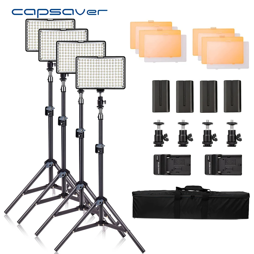 Capsaver TL 160S 4 комплекта светодиодный ных ламп светильник видеосъемки для