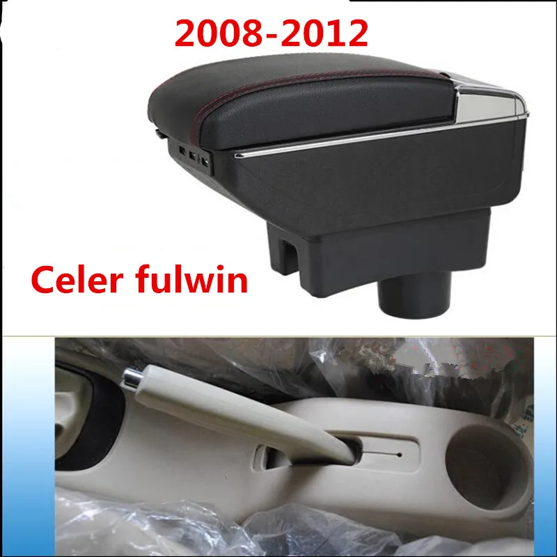 

Car armrest central Store content Storage box with cup holder ashtray accessories for Chery A13 Very Celer fulwin 2 2008-2012