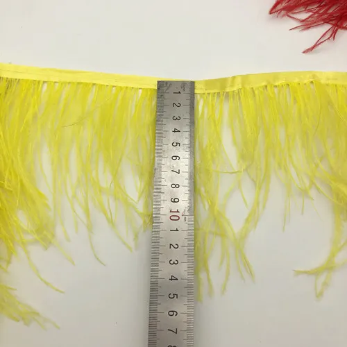 10 ярдов в упаковке. Более 50 цветов страусиное перо лента с бахромой отделка цена для DIY ремесло Размер: 8-10 см