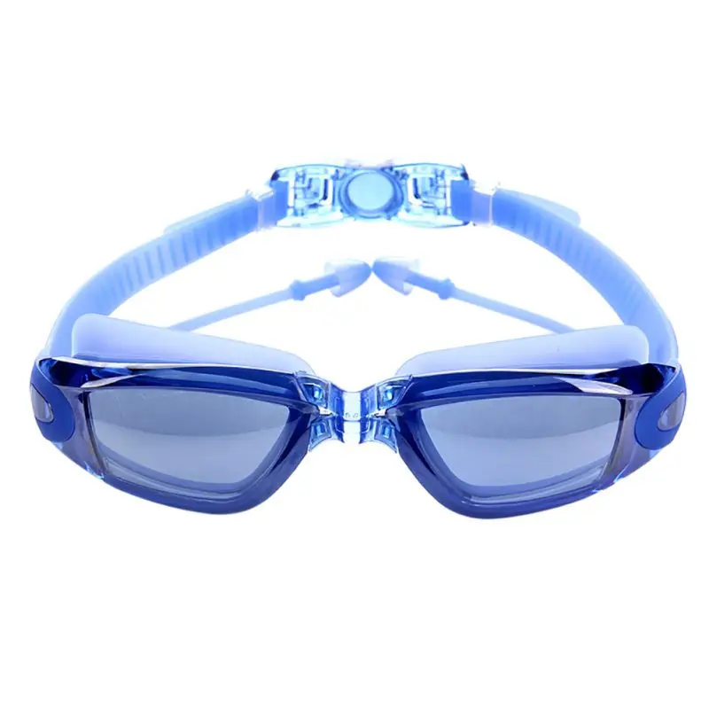 Водонепроницаемые профессиональные силиконовые очки для плавания, противотуманные УФ-очки для мужчин и женщин, спортивные очки для плавания, очки для плавания с ушной затычкой