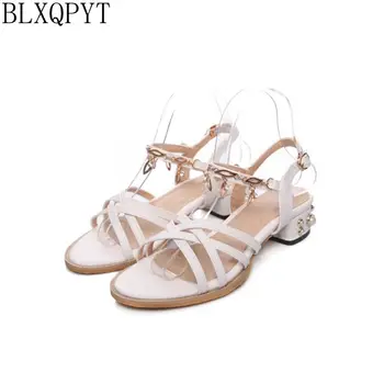 

BLXQPYT New Fashion Big Size 32-43 Summer Sandals Women Platform Female Mid Heels Peep Toe Shoes woman Sandalias 9688-2