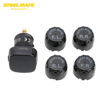 

Steelmate TPMS TP-76 Tire Pressure Monitoring System Car Alarm Kit LED Cigarette Lighter 4 External Sensors Car Diagnostic Tool