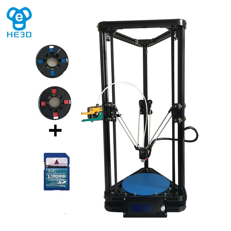 cheap he3d auto level single extruder K200 delta diy 3d printer kit support multi material filament high precision high quality