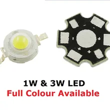 10 шт., 1 Вт, 3 Вт, высокомощный светодиодный, красный, зеленый, желтый, синий, теплый белый, яркий бисер, 3,4-3,6 В+ 10 шт., алюминиевый радиатор, высокое качество